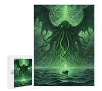 Jigsaw Puzzle for Adults 500 PCS Cthulhu Rising with Ship Jigsaw for Adults Anti-Stress Toys Enhance Memory Birthday And Unique Gifts 500 PCS