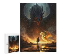 Jigsaw Puzzle for Adults 500 PCS Dragon Confrontation Hero And Beasts Puzzle for Adults Family Games But Fun And Humorous Difficult And Challenge 500 PCS