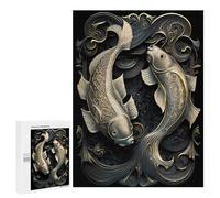 Jigsaw Puzzle for Adults 500 PCS Dual Koi Fish Serenade Jigsaw Toy Wall Decor But Fun And Humorous Parent-child Interaction 500 PCS