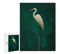 Jigsaw Puzzle for Adults 500 PCS Elegant White Heron on A Perch Jigsaw Toy Wall Decor But Fun And Humorous Parent-child Interaction 500 PCS