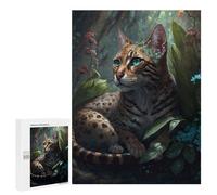 Jigsaw Puzzle for Adults 500 PCS Enchanted Forest Feline Teenagers Puzzles Brain Teaser Game Analysis And Logic for Is Ideal As A Gift 500 PCS