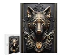 Jigsaw Puzzle for Adults 500 PCS Epic Golden Wolf Statue Jigsaw Toy Wall Decor But Fun And Humorous Parent-child Interaction 500 PCS