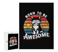 Jigsaw Puzzle for Adults, 500 PCS, Featuring Cool Cat Born to Be Awesome, A Satisfying Project for Experienced Puzzlers, for Quiet Evenings