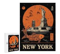 Jigsaw Puzzle for Adults, 500 PCS, Featuring New York Japanese Style Art, A Creative Way to Unwind after A Busy Day, for Family Fun