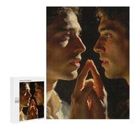 Jigsaw Puzzle for Adults, 500 PCS, Featuring Two Men in Profile, Hands Touching, A Satisfying Project for Experienced Puzzlers, for Quiet Evenings