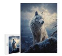 Jigsaw Puzzle for Adults, 500 PCS, Featuring Wolf in Snowy Mountains, A Relaxing Challenge for Adult Puzzle Enthusiasts, at Home