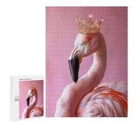 Jigsaw Puzzle for Adults 500 PCS Flamingo King Pastel Crown Teenagers Puzzles Brain Teaser Game Analysis And Logic for Is Ideal As A Gift 500 PCS