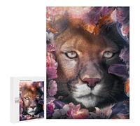 Jigsaw Puzzle for Adults 500 PCS Floral Cougar Teenagers Puzzles Brain Teaser Game Analysis And Logic for Is Ideal As A Gift 500 PCS