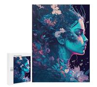 Jigsaw Puzzle for Adults 500 PCS Floral Fusion Artistic Portrait -1 Jigsaw Brain Teaser Game Precision Cutting Parent-child Interaction 500 PCS