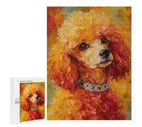 Jigsaw Puzzle for Adults 500 PCS Fluffy Poodle with Sparkly Collar Jigsaws for Adults Puzzle Difficult Challenge Difficult And Challenge Brainteaser Family Games 500 PCS