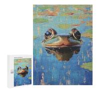 Jigsaw Puzzle for Adults 500 PCS Frog Pond Reflection Painting Jigsaws for Adults Puzzle Difficult Challenge Difficult And Challenge Brainteaser Family Games 500 PCS