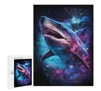 Jigsaw Puzzle for Adults 500 PCS Galactic Shark Art Print-4 Puzzle for Adults Family Games But Fun And Humorous Difficult And Challenge 500 PCS