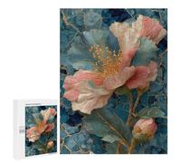 Jigsaw Puzzle for Adults 500 PCS Garden Peony Flower Art Print Puzzle For Teenagers Difficult Hard Wishlist with Santa Claus Challenging Family Fun Game 500 PCS