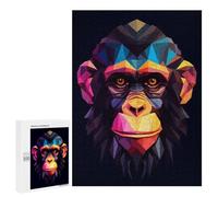 Jigsaw Puzzle for Adults 500 PCS Geometric Style Chimpanzee Teenagers Puzzles Brain Teaser Game Analysis And Logic for Is Ideal As A Gift 500 PCS