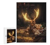 Jigsaw Puzzle for Adults 500 PCS Glowing Forest Deer Jigsaw Brain Teaser Game Precision Cutting Parent-child Interaction 500 PCS