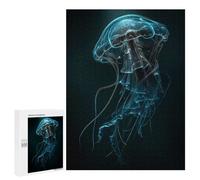 Jigsaw Puzzle for Adults 500 PCS Glowing Jellyfish in Dark Water Puzzle for Adults Family Games But Fun And Humorous Difficult And Challenge 500 PCS