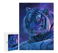 Jigsaw Puzzle for Adults 500 PCS Glowing Tiger Art Print Jigsaws for Adults Puzzle Difficult Challenge Difficult And Challenge Brainteaser Family Games 500 PCS