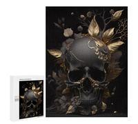Jigsaw Puzzle for Adults 500 PCS Golden Skull Artwork Jigsaw Brain Teaser Game Precision Cutting Parent-child Interaction 500 PCS
