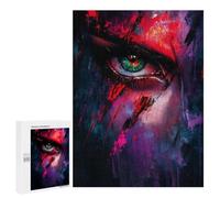 Jigsaw Puzzle for Adults 500 PCS Green Eye with Red Streaks Teenagers Puzzles Relaxing Games Presents for Women Unique Gifts for Birthday And Christmas 500 PCS