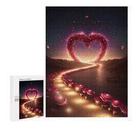 Jigsaw Puzzle for Adults 500 PCS Heart-Shaped Path of Love Teenagers Puzzles Brain Teaser Game Analysis And Logic for Is Ideal As A Gift 500 PCS
