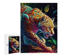 Jigsaw Puzzle for Adults 500 PCS Jaguar in Vibrant Jungle Jigsaw Brain Teaser Game Precision Cutting Parent-child Interaction 500 PCS