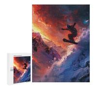 Jigsaw Puzzle for Adults 500 PCS Jumping Snowboarder Teenagers Puzzles Brain Teaser Game Analysis And Logic for Is Ideal As A Gift 500 PCS