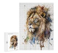 Jigsaw Puzzle for Adults 500 PCS Lion Watercolor Teenagers Puzzles Brain Teaser Game Analysis And Logic for Is Ideal As A Gift 500 PCS