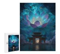 Jigsaw Puzzle for Adults 500 PCS Lotus Gate Fantasy Landscape Teenagers Puzzles Brain Teaser Game Analysis And Logic for Is Ideal As A Gift 500 PCS