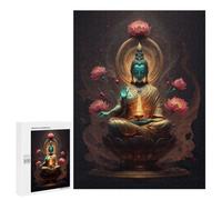 Jigsaw Puzzle for Adults 500 PCS Lotus Serenity Statue Jigsaw Brain Teaser Game Precision Cutting Parent-child Interaction 500 PCS
