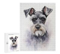 Jigsaw Puzzle for Adults 500 PCS Miniature Schnauzer Dog Teenagers Puzzles Family Games Difficult Hard for Is Ideal As A Gift 500 PCS
