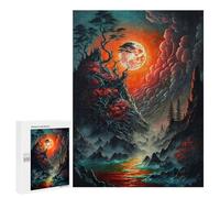Jigsaw Puzzle for Adults 500 PCS Misty Lunar Eclipse Teenagers Puzzles Relaxing Games Presents for Women Unique Gifts for Birthday And Christmas 500 PCS