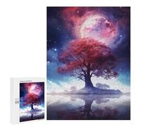 Jigsaw Puzzle for Adults 500 PCS Mystical Tree Reflection Night Sky Jigsaws for Adults Puzzle Difficult Challenge Difficult And Challenge Brainteaser Family Games 500 PCS