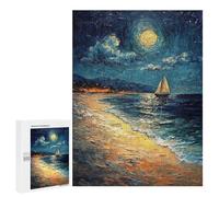 Jigsaw Puzzle for Adults 500 PCS Night Sail Serenity Jigsaws for Adults Puzzle Difficult Challenge Difficult And Challenge Brainteaser Family Games 500 PCS