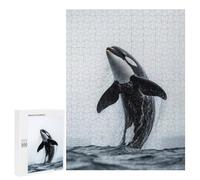 Jigsaw Puzzle for Adults 500 PCS Orca Whale Jump Out Water Teenagers Puzzles Relaxing Games Presents for Women Unique Gifts for Birthday And Christmas 500 PCS