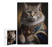 Jigsaw Puzzle for Adults 500 PCS Royal Cat Portrait-2 Jigsaw Brain Teaser Game Precision Cutting Parent-child Interaction 500 PCS