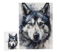 Jigsaw Puzzle for Adults 500 PCS Siberian Husky Watercolor Teenagers Puzzles Relaxing Games Presents for Women Unique Gifts for Birthday And Christmas 500 PCS