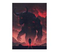 Jigsaw Puzzle for Adults 500 PCS Silhouette Facing Giant Monster Jigsaw Puzzle Relax Games Home Decoration Unique Gifts for Birthday And Christmas 500 PCS