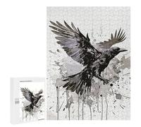 Jigsaw Puzzle for Adults 500 PCS Splatter Crow Teenagers Puzzles Relaxing Games Presents for Women Unique Gifts for Birthday And Christmas 500 PCS