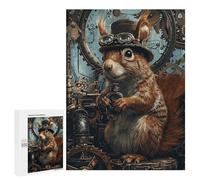 Jigsaw Puzzle for Adults 500 PCS Steampunk Animal Squirrel Teenagers Puzzles Brain Teaser Game Analysis And Logic for Is Ideal As A Gift 500 PCS