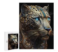 Jigsaw Puzzle for Adults 500 PCS Steampunk Leopard Portrait-4 Jigsaw Brain Teaser Game Precision Cutting Parent-child Interaction 500 PCS