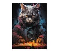 Jigsaw Puzzle for Adults 500 PCS Strategic Cat Chess Master Jigsaw Puzzle Relax Games Home Decoration Unique Gifts for Birthday And Christmas 500 PCS