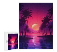 Jigsaw Puzzle for Adults 500 PCS Surreal Synthwave Oasis Teenagers Puzzles Brain Teaser Game Analysis And Logic for Is Ideal As A Gift 500 PCS