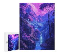 Jigsaw Puzzle for Adults 500 PCS Surreal Violet Waterfall Jigsaw for Adults Anti-Stress Toys Enhance Memory Birthday And Unique Gifts 500 PCS