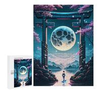 Jigsaw Puzzle for Adults 500 PCS Torii Gate Japan Night Teenagers Puzzles Family Games Difficult Hard for Is Ideal As A Gift 500 PCS