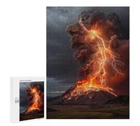 Jigsaw Puzzle for Adults 500 PCS Volcano Eruption with Lightning Strikes-2 Jigsaws for Adults Puzzle Difficult Challenge Difficult And Challenge Brainteaser Family Games 500 PCS