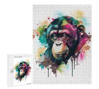 Jigsaw Puzzle for Adults 500 PCS Watercolor Monkey Teenagers Puzzles Relaxing Games Presents for Women Unique Gifts for Birthday And Christmas 500 PCS