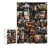 Jigsaw Puzzle for Adults 500 PCS Western Cowboy Dreamscape Jigsaw Brain Teaser Game Precision Cutting Parent-child Interaction 500 PCS