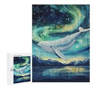 Jigsaw Puzzle for Adults 500 PCS Whale in Celestial Sky Puzzle For Teenagers Difficult Hard Wishlist with Santa Claus Challenging Family Fun Game 500 PCS