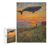 Jigsaw Puzzle for Adults 500 PCS Whale Watching Fantasy Puzzle For Teenagers Difficult Hard Wishlist with Santa Claus Challenging Family Fun Game 500 PCS