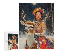 Jigsaw Puzzle for Adults 500 PCS Winter Deer Fantasy Artwork Jigsaws for Adults Puzzle Difficult Challenge Difficult And Challenge Brainteaser Family Games 500 PCS